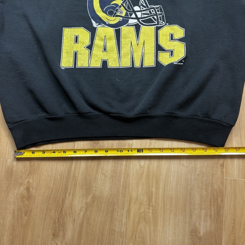 Vintage St Louis Rams Sweatshirt 1995 Crewneck Black Helmet XL - Picture 9 of 11